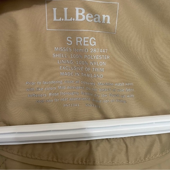 L.L. Bean Women's Tan Raincoat Sz S H2OFF Removable Lining - Picture 12 of 16